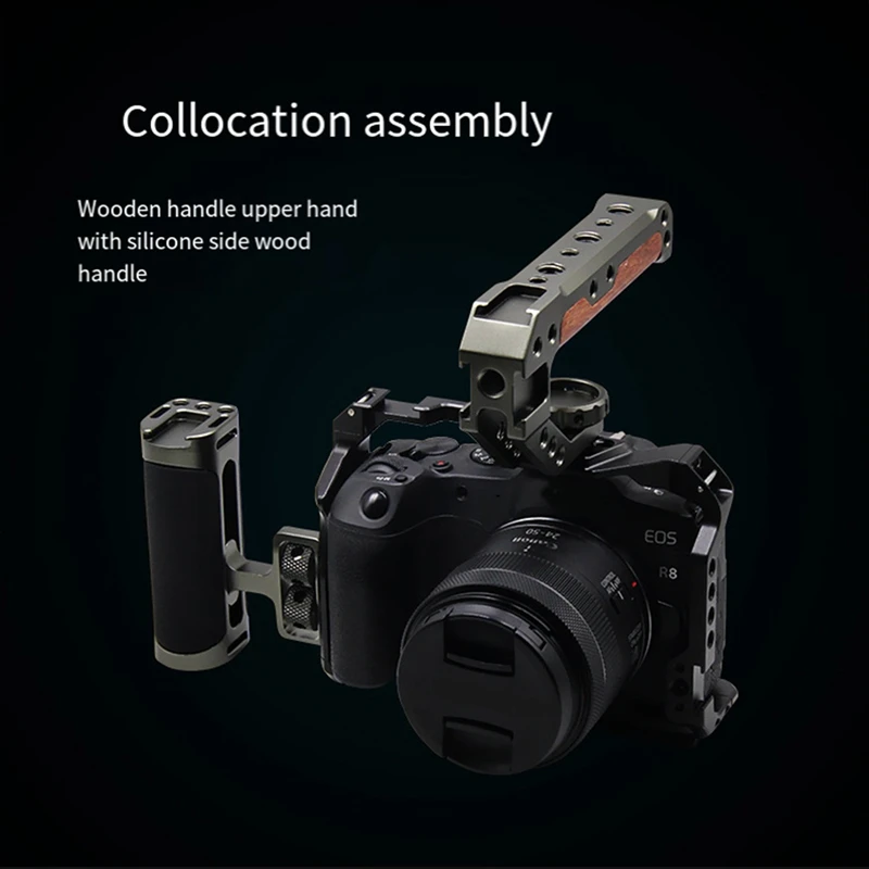 إطار واقي لكاميرا DSLR ، جهاز حفر القفص ، حامل الحذاء البارد ، كاميرا Canon EOS R8 ، جبل ARRI ، 3 "، 8" ، 1 "، 4" فتحة ، حافظة سكنية علوية