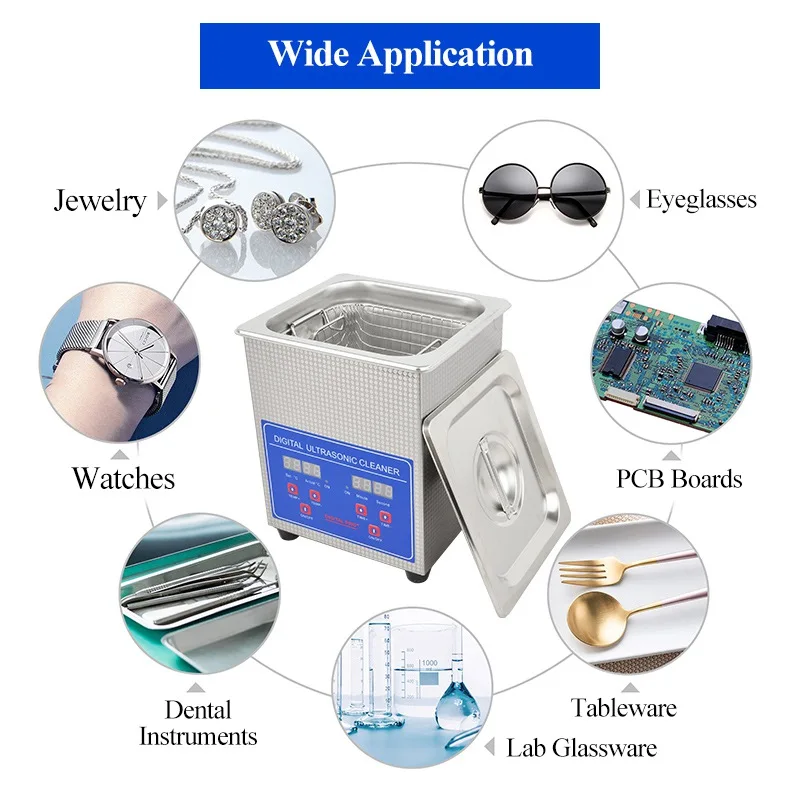 0.8L-6.5L Jewelry Dental Ultrasound Washer Ultrasonic Cleaner for Makeup Brush Glasses Tableware Toys Washing Machine 110V 220V