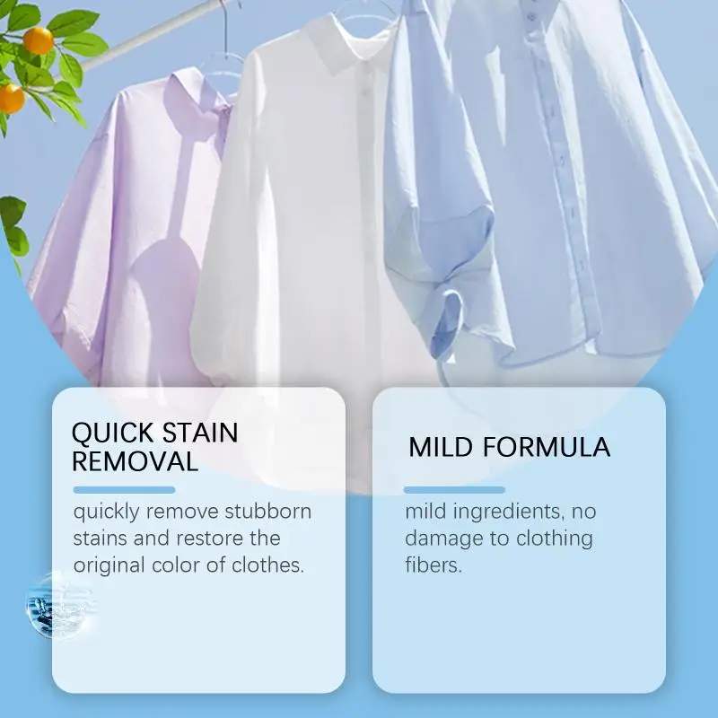 Laundry Enzyme Stain Remover Spray Removes Makeup Coffee Wine Ink Grease Strong Odor Removal Clothing Care