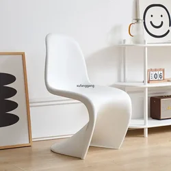 Cadeiras De Jantar De Plástico Ergonômico, Space Saving, Cadeira De Maquiagem, Mobiliário De Interior, Moda, Apartamento, Salão, Branco