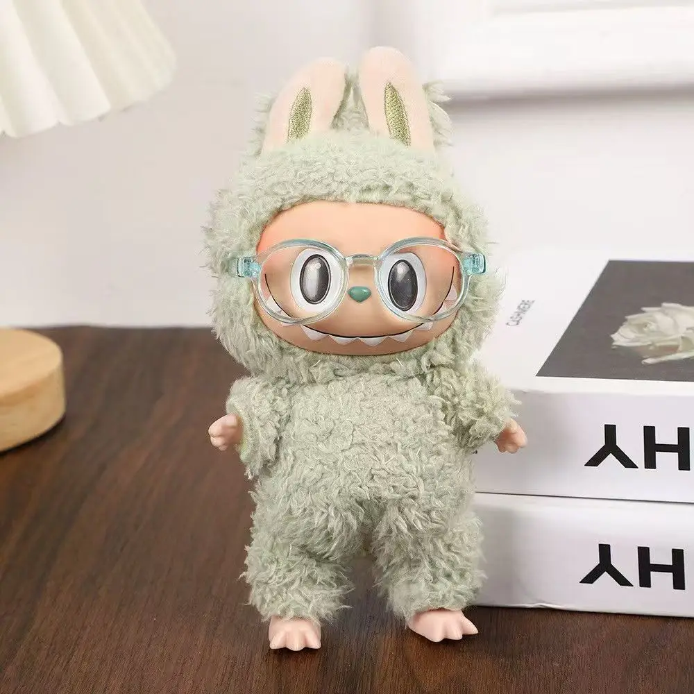 for 17cm labubu Glasses 6.5cm Transparent Plastic Glasses For 1/8 1/6 1/4 BJD for Labubu MSD SD Plush for EXO Doll sunglasses