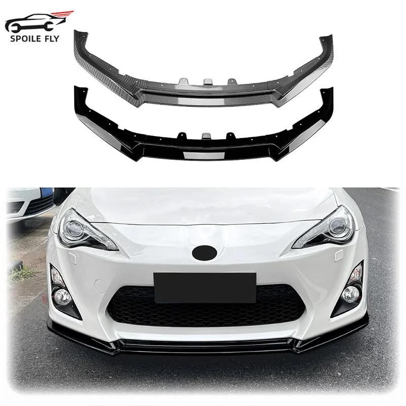 

For Toyota GT86 FT86 2012-2016 Car Front Bumper Lip Spoiler High Quality ABS Glossy Black Carbon Fiber Look Body Kit