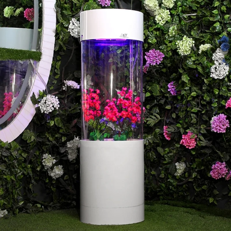 Cylindrical Aquarium Acrylic Fish tank Clear High Quality Floor Stand Fish tank