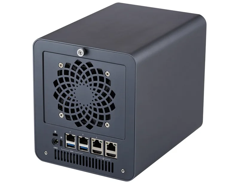 QOTOM NAS OEM Mini PC Q30900DS-S14 Serie Celeron 5205U Core i5-10210U i7-10710U 4 X 3,5 Gigabit LAN Firewall Server 2 X M.2 SSD