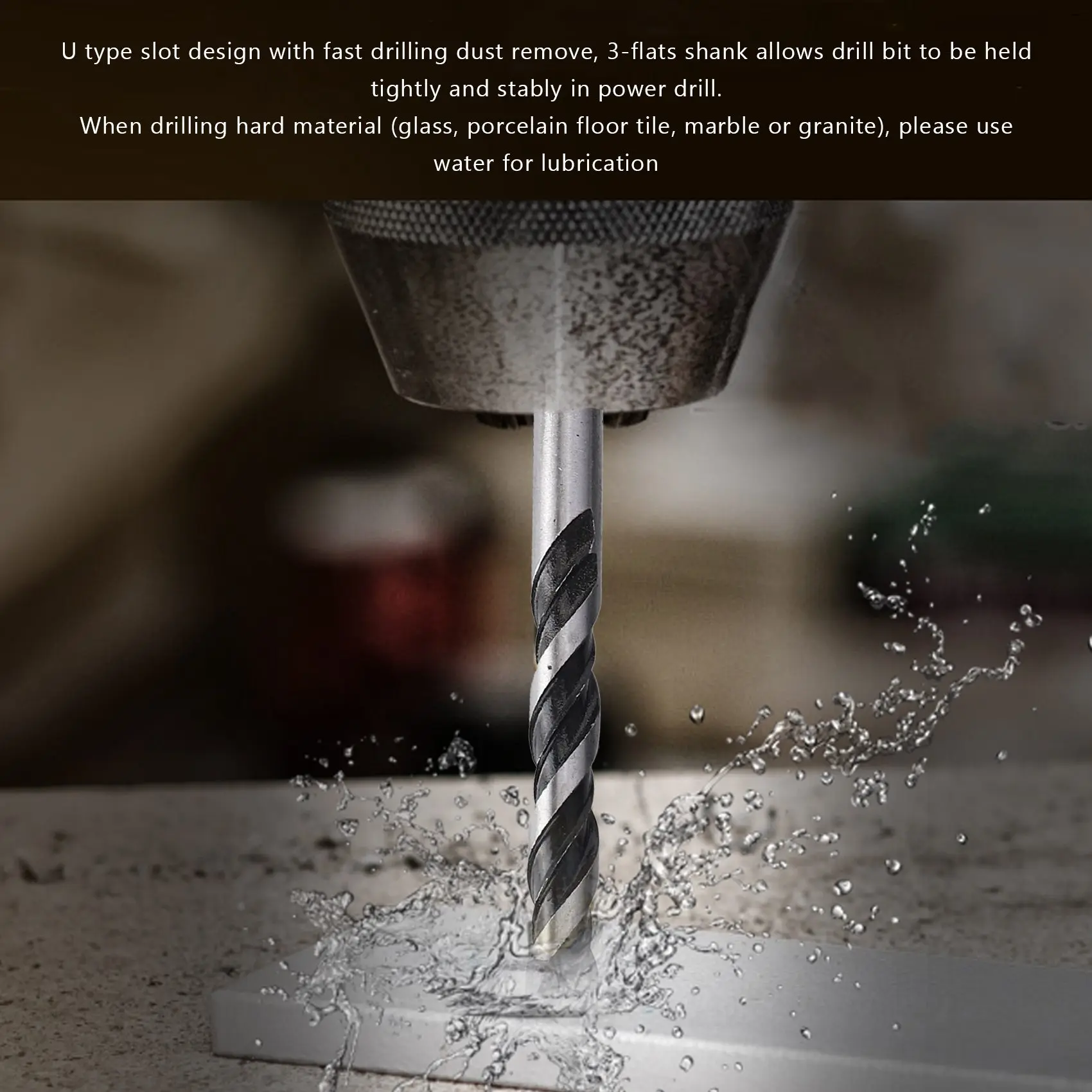 مجموعة مثقاب متعدد المواد ، كربيد التنغستن ، بلاط الجدران ، الخرسانة ، الطوب ، الزجاج ، البلاستيك والخشب ، 5 قطعة