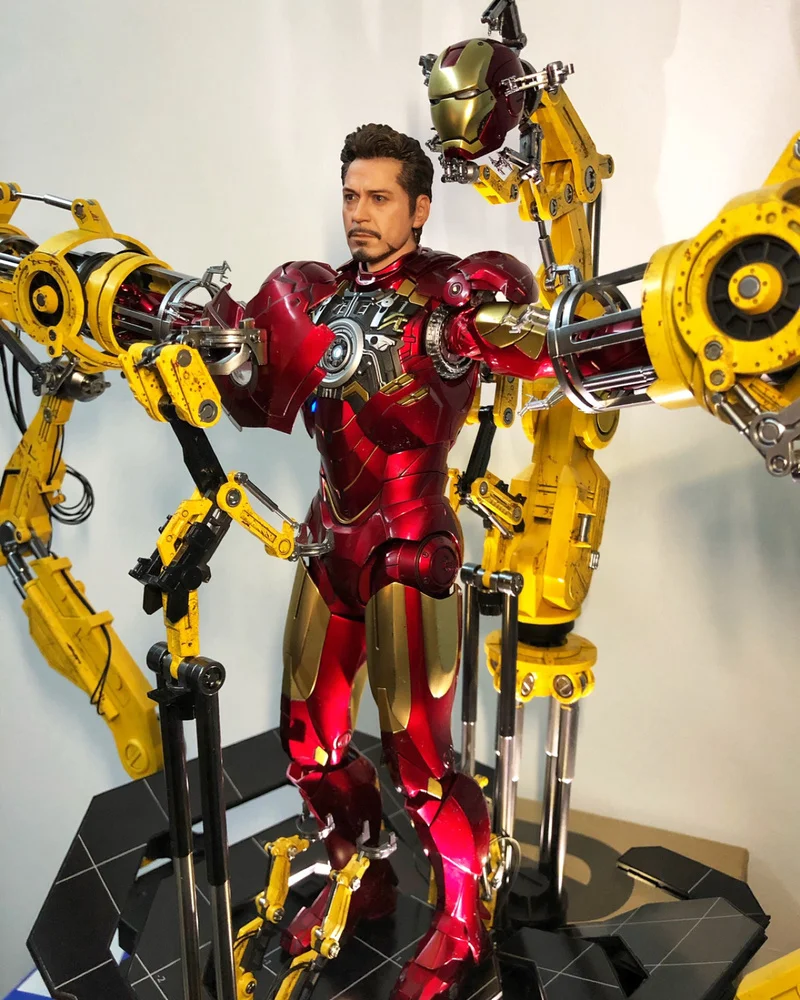 Hottoys Mms462d22 Alloy Iron Man 2 Mk4 Armor Demolition Set Original Marvel Legends War Machine Hangar Model Action Figure Toys