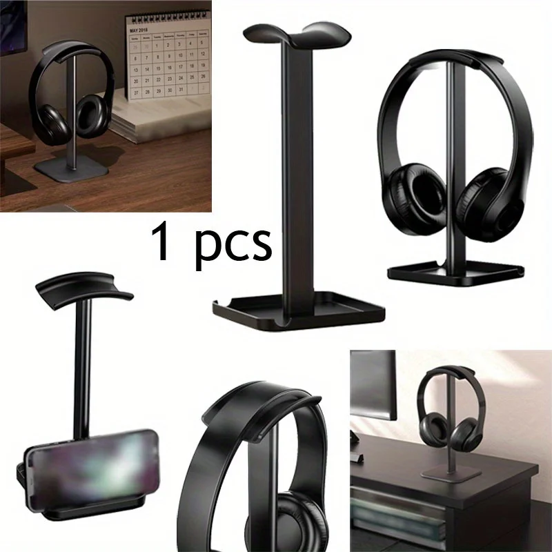 1pcs Stand Desktop Creative Headphone Hanger Hook Earphone Holder Detachable Headset Desktop Storage Universal Display Rack