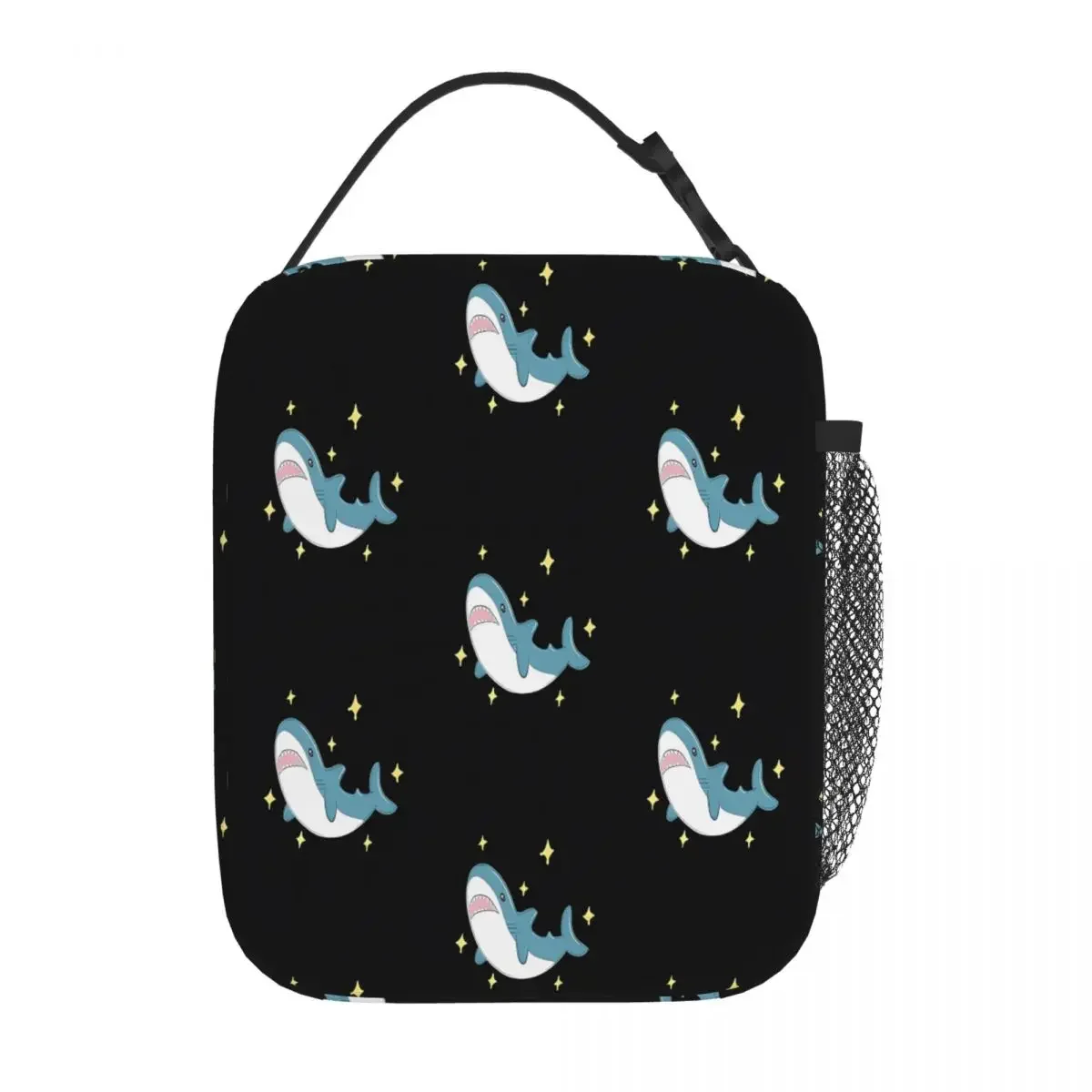Bestselling Blahaj The Shark (black Background) Bold Color Small Lunch Bag Business Travel Meal Adult Lunch Bag