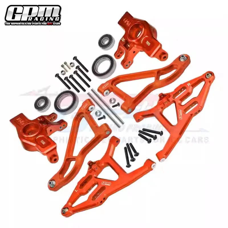 Rodamiento más grande del brazo de nudillo GPM 7075 Alu + brazo de suspensión arriba y baja 6061 Alu para TRAXXAS UDR 8552 + 8531 + 8532 piezas de control remoto