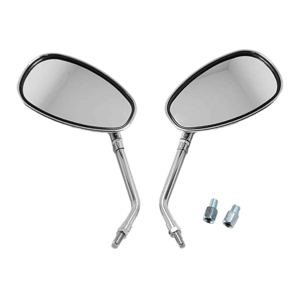 Motorcycle Side Mirrors in ellispse shape Motorcycle Rear View Mirror with 10MM Right Hand Thread Mounting Point