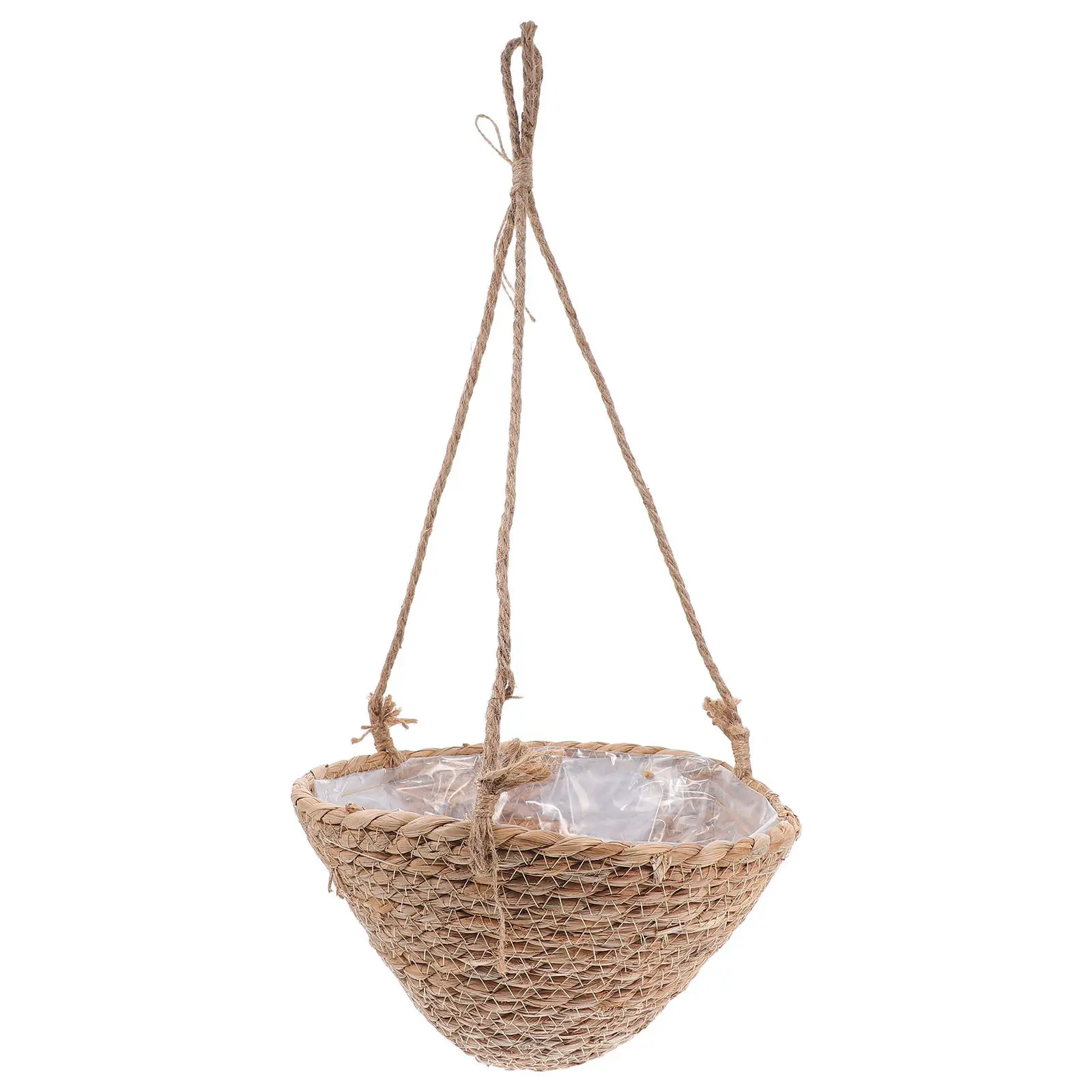 

Конусообразная плетеная подвесная корзина из натуральной травы для улицы, вертикальный садовый декор для балкона, для цветов и суккулентов