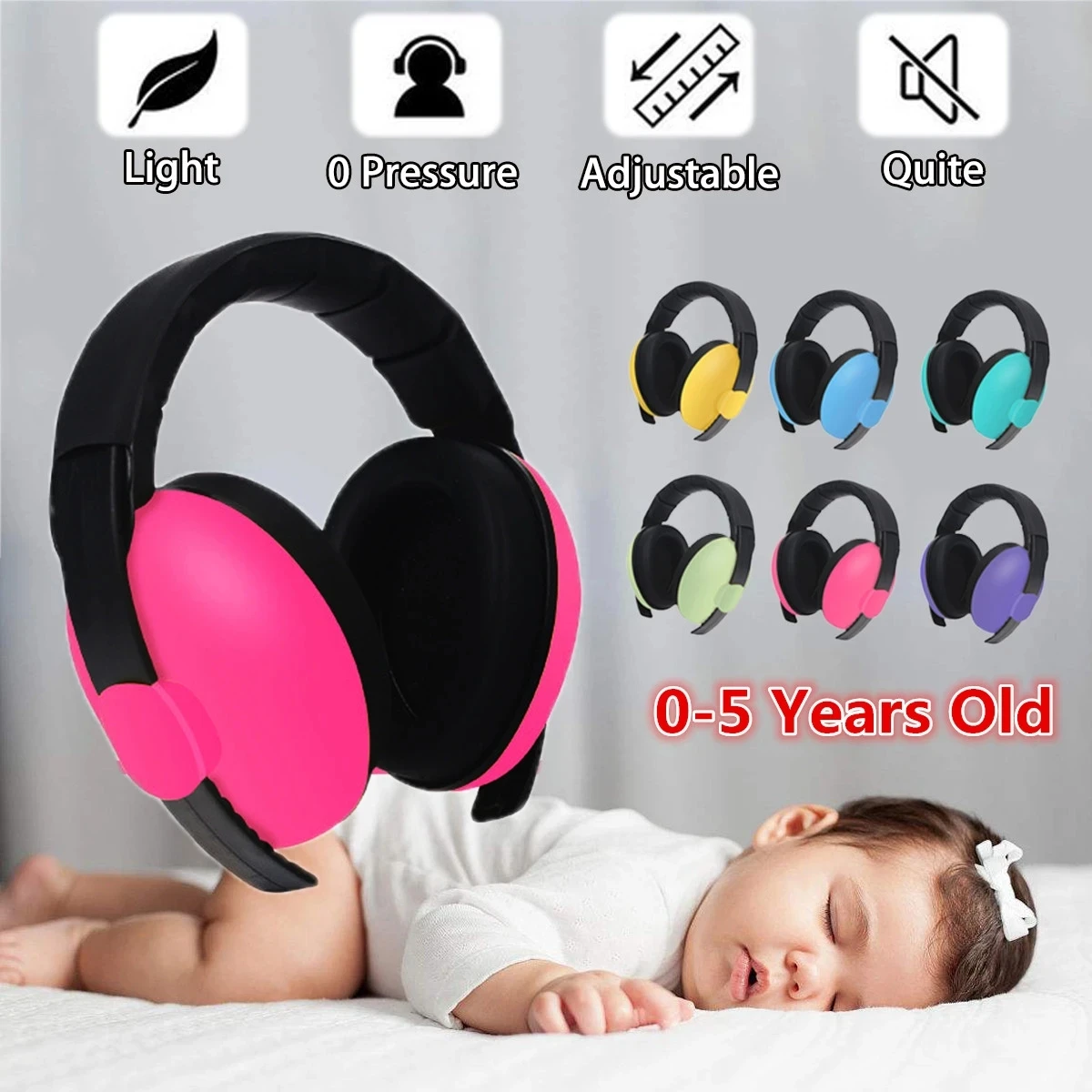 Baby Ear Protection for Babies and Toddlers Noise Reduction Earmuffs Baby Headphones Against Hearing Damage Improves Sleep