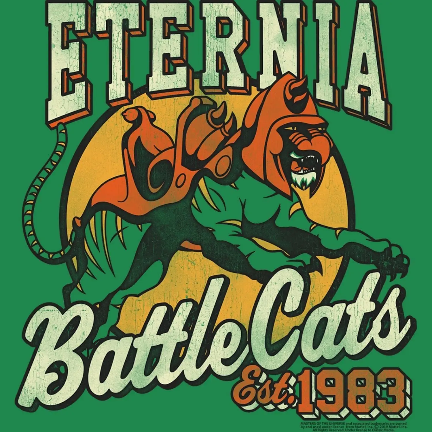 Masters of The Universe TV Series Eternia Battle Cats Est 1983 Adult T-Shirt Tee