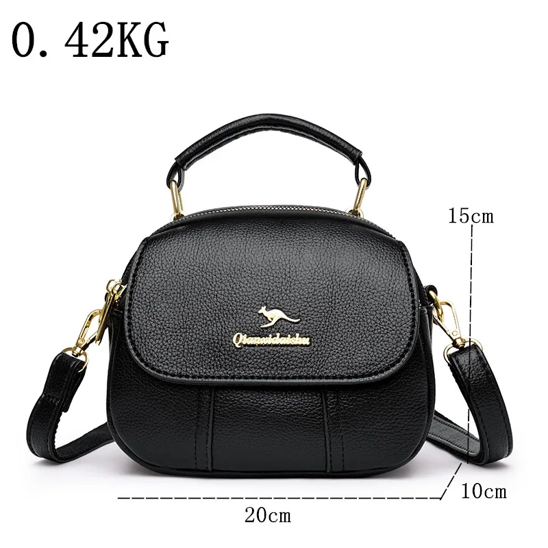 Solid Color Luxury Leather Handbag Fashion Women Mobile Phone Bag Simple Large-capacity multilayer Shoulder Crossbody  Tote Bag