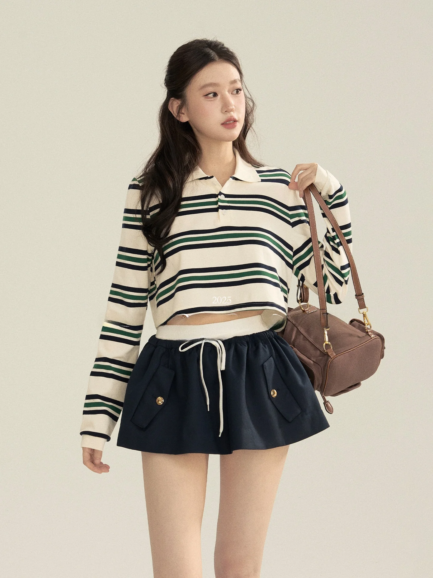 

OIOI E Women's Casual Long Sve T-irt Striped Color Blo College Sle Top Cotton Polyester Blend Moisture ng