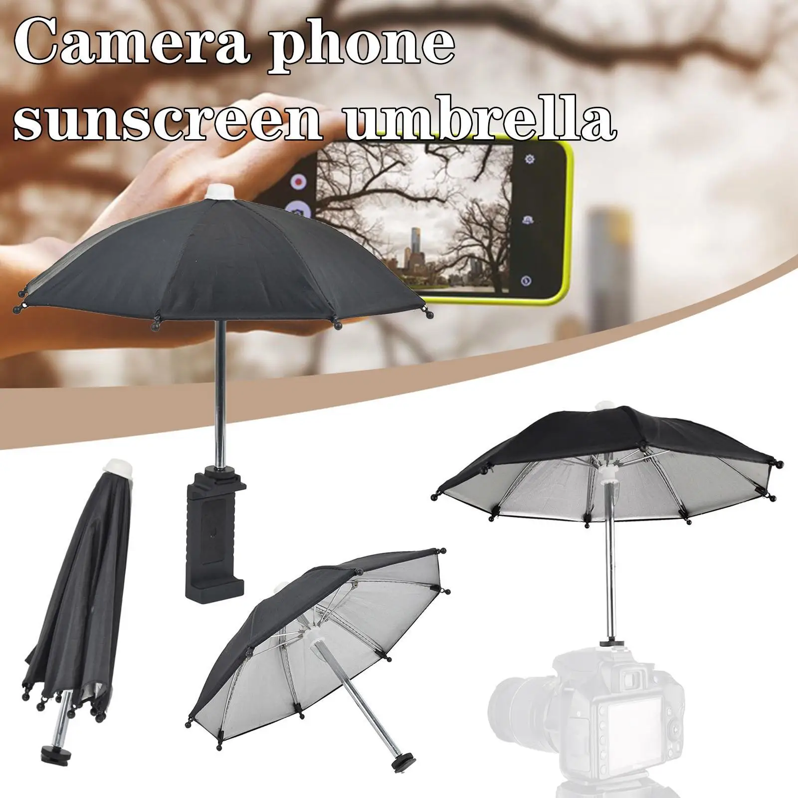 Waterproof DSLR Camera Phone Umbrella Sunshade With Hot Shoe Ball Head For Rainy Day Shooting for Canon Nikon Olympus