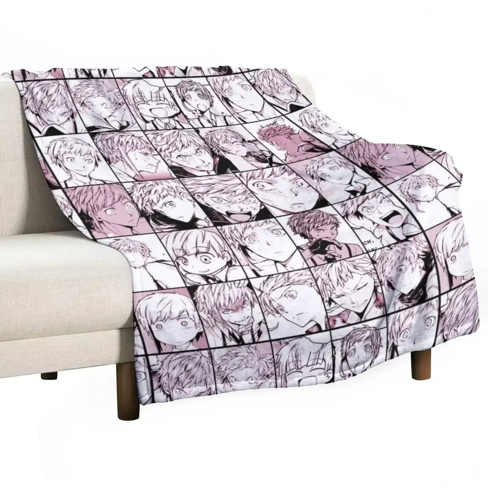 Atsushi BSD - collage color version Throw Blanket Sofa Throw Retros Summer Beddings Travel Loose Blankets