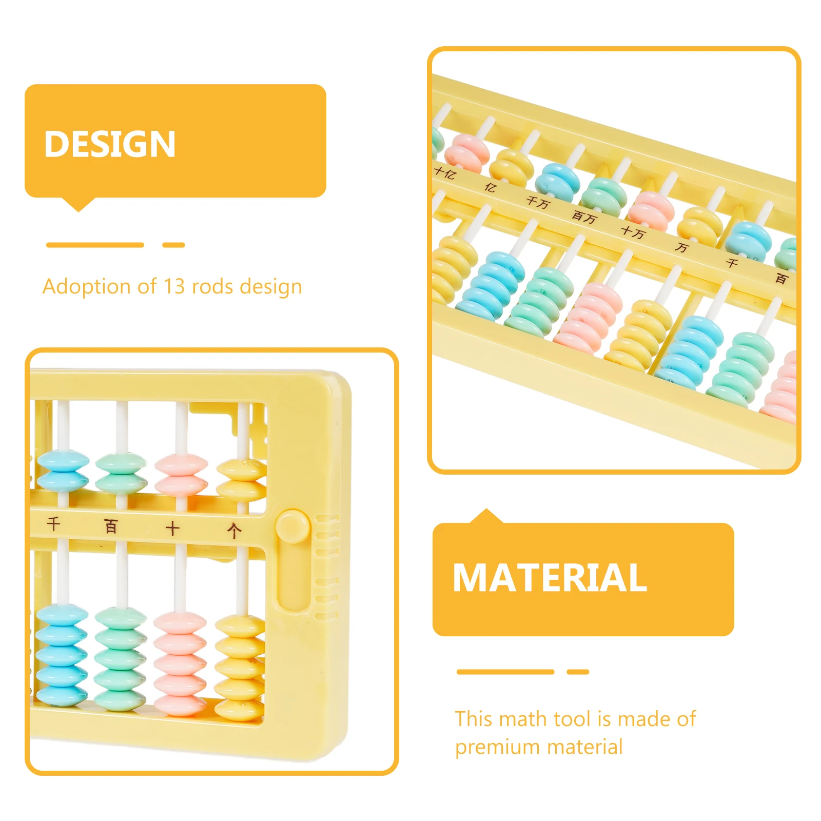 

13 Rods Abacus Learning Tool Kids Math Premium Counting Frame Children Educational Arithmetic Manipulatives For Elementary