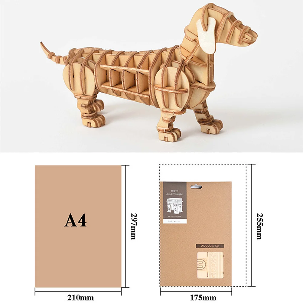 3D модель ручной работы, деревянная головоломка, ручная игрушка, комплект для собаки, сборка игрушек для родителей и детей