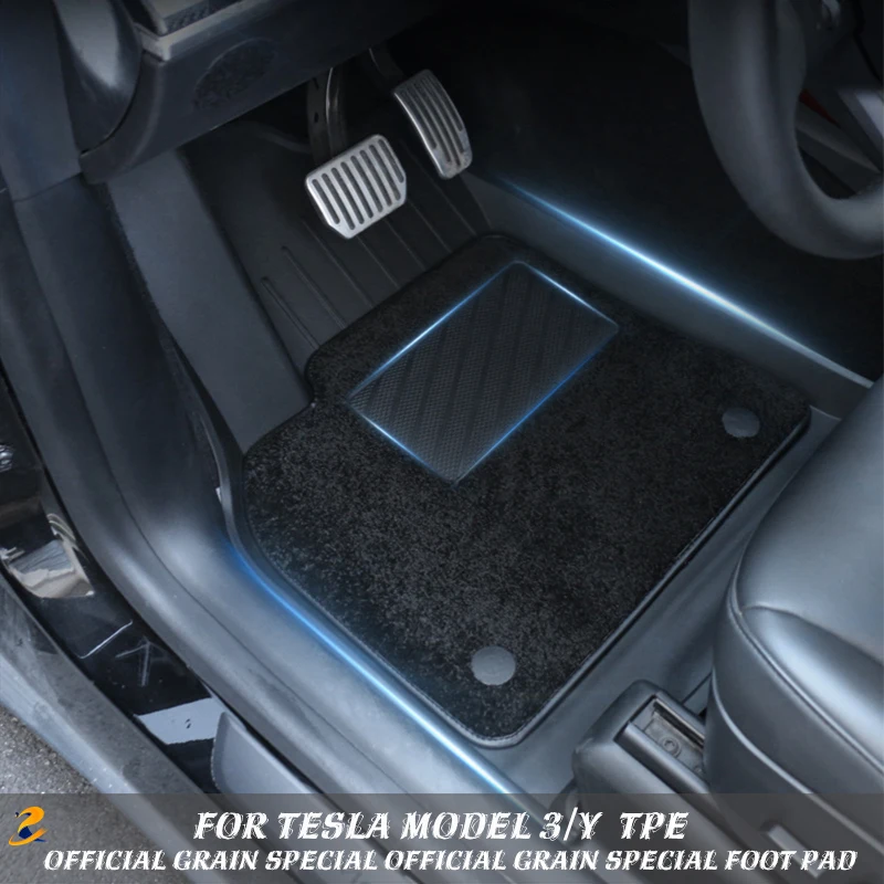 

For Tesla Model 3/Y TPE Official Grain Special Official Grain Special Foot Pad Tesla Model 3 Model Y 2020-2022 2023 Accessories