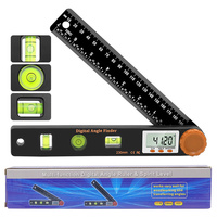 20pcs 4in1 Orange  Digital Display Angle Ruler Level Gauge Angle Ruler Multipurpose Digital Display Measuring Tool