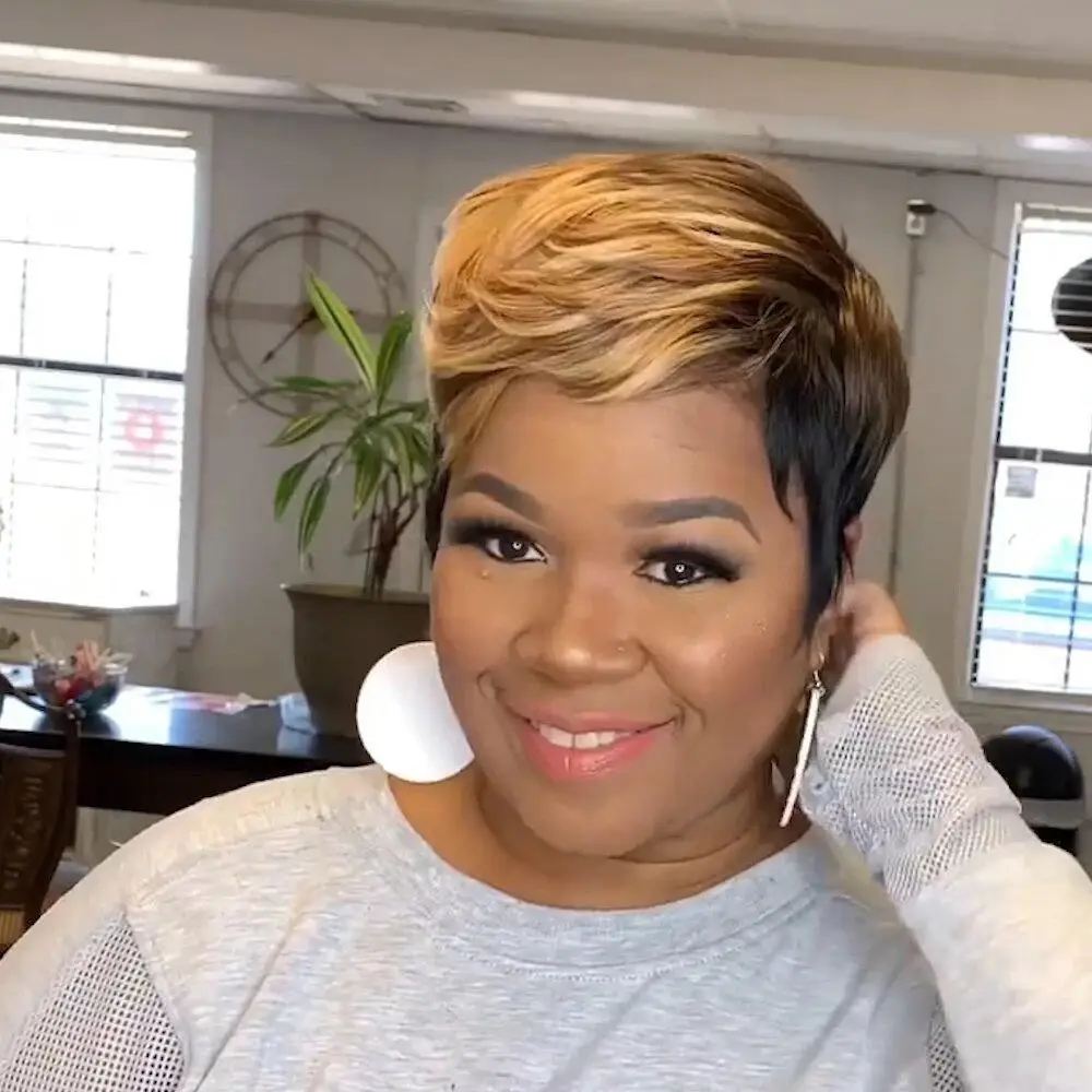 Highlight Synthetic Wigs Short Straight Pixie Cut Wig