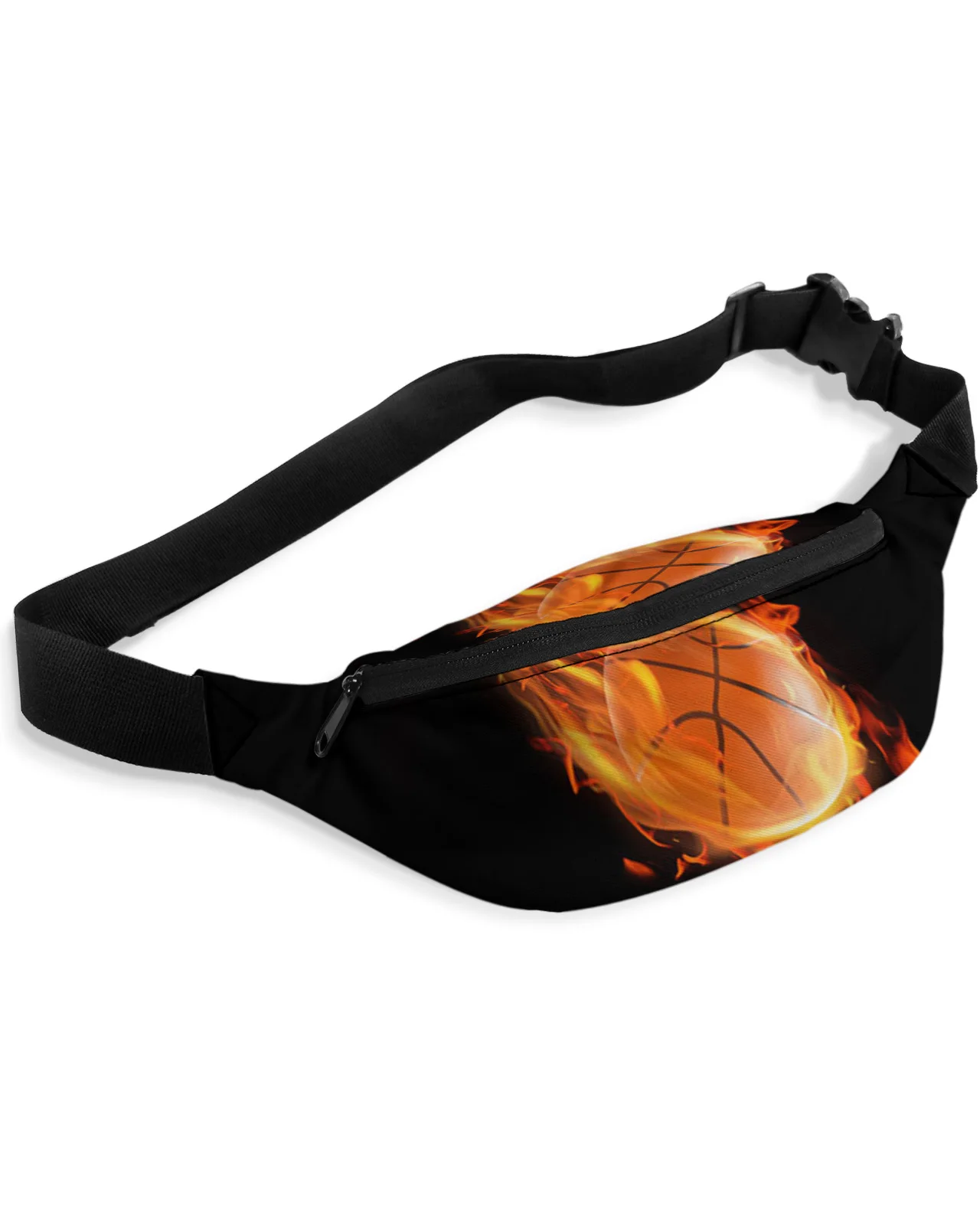 Basketball Flame Waist Packs Shoulder Bag Unisex Messenger Bag Casual Fashion Fanny Pack for Women