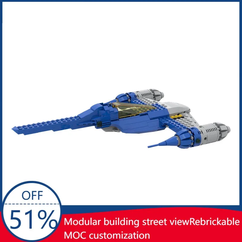 370pcs Galaxy Starfighter Sci Fi Space Ship Building Blocks Model Diy Assembly Educational Toy Creative Collection Display Gift