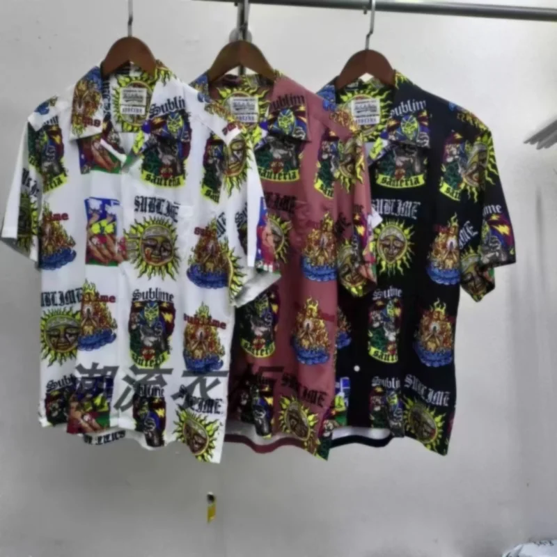 

Vintage Trend Hawaii Short Sleeve Shirt High Quality WACKO Holiday Casual Mens Womens Fashion Shirt