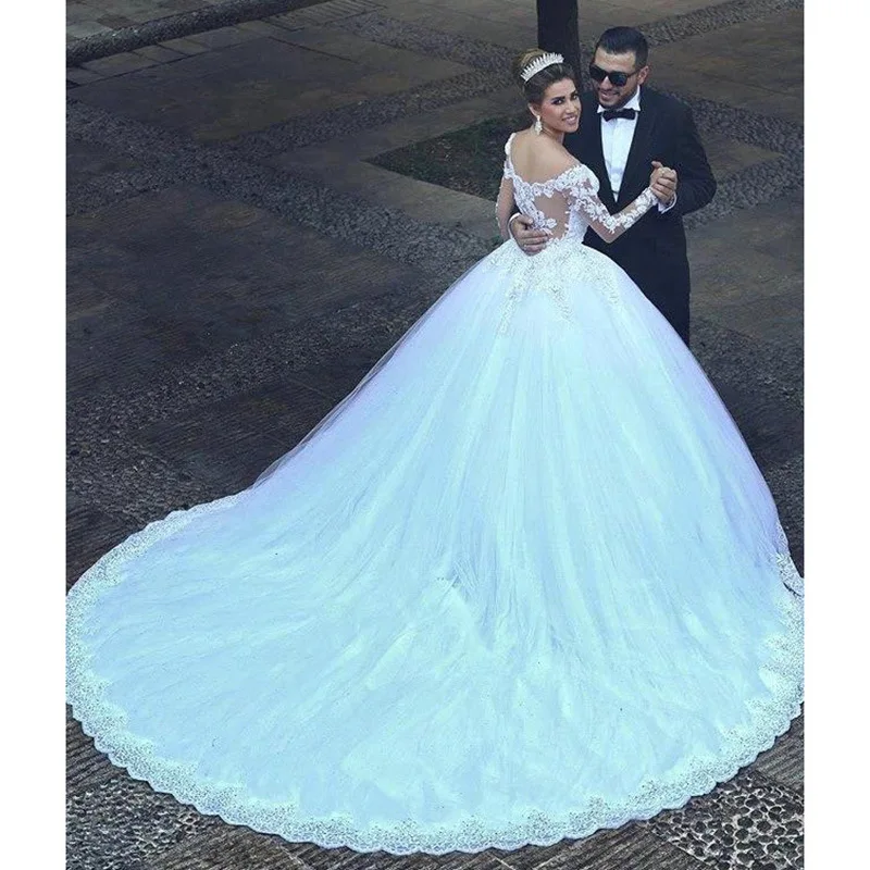 2024 Wedding Dress with Large Tail New Style, Elegant Bridal Charm, Court Style Wedding Dress