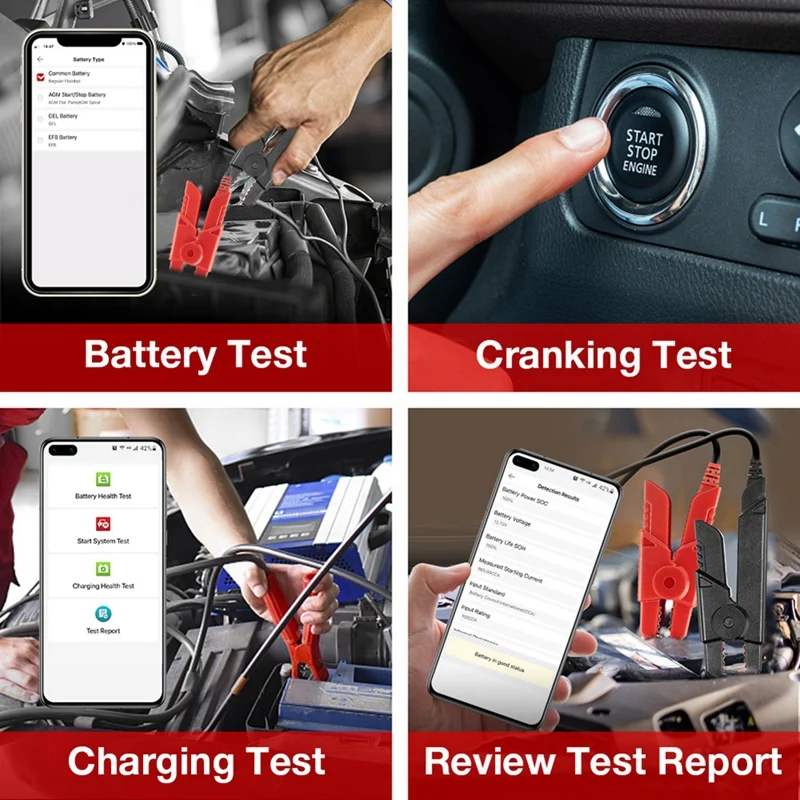 Automobile General Bluetooth Version 12V 2000CCA Battery Tester Voltage Battery Analyzer Storage Battery Tester