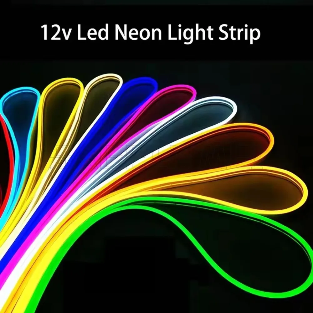 12V Neon LED Strip With Power 2835 120LEDs/m Waterproof Orange White Red Green Blue Pink Yellow Flexible Tape for Home Decor 5M view 5