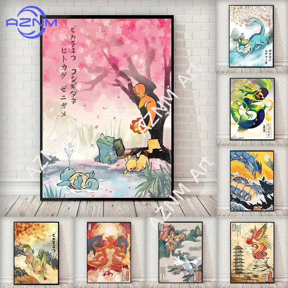 1 Stück Pokemon Niedlicher Charakter Leinwanddruck Kinderzimmer Wanddekoration Kunstbild