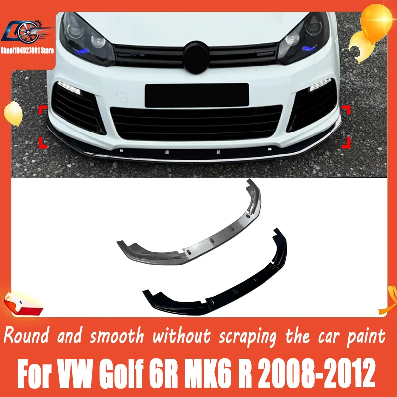 For VW Golf 6R MK6 R 2008-2012, Front Lip / Chin Spoiler Front Bumper Splitter, Sporty Upgrade, Direct Fit.