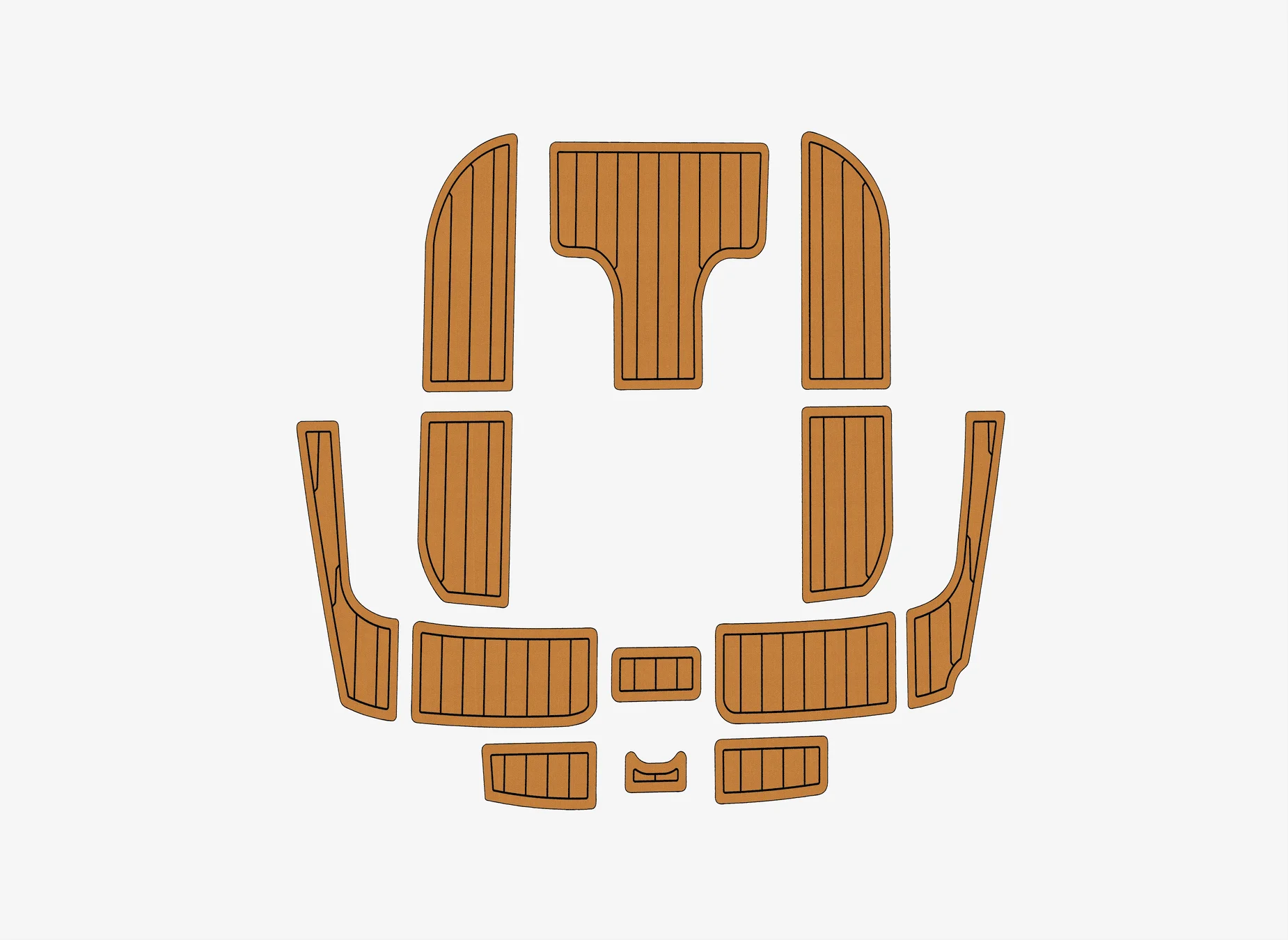 Non-Slip Marine Deck Pad - 2008-2013 Hunter 45 ds Self-Adhesive EVA faux Teak Boat Mat 6mm for Deck