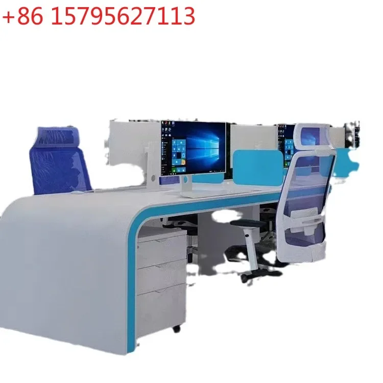 Light luxury fashion multi-person desk simple office computer desk high-end staff desk office card seat station