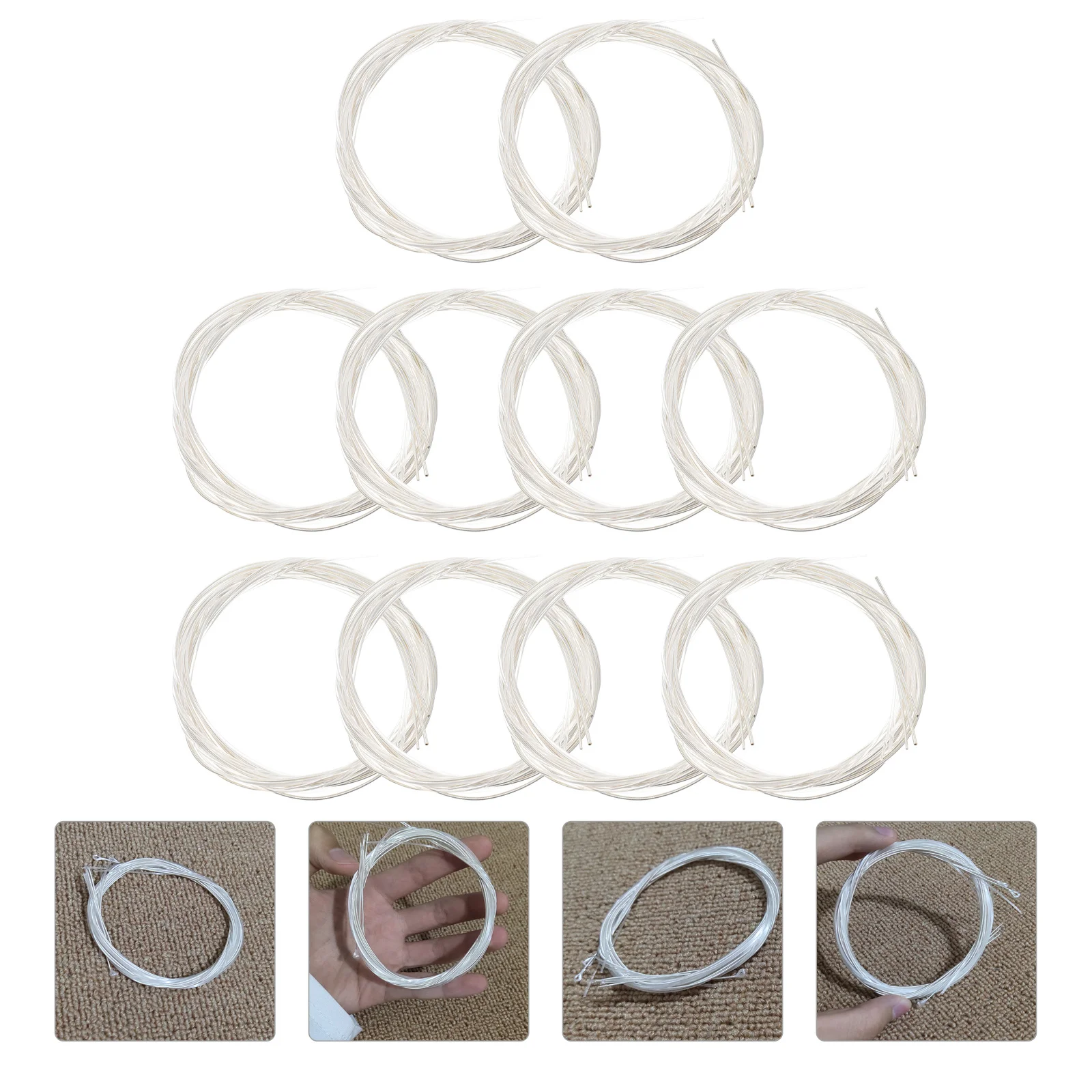 

10 Packs Silver-Plated Classical Guitar Strings 6 String Set Nylon Core Coated Copper Alloy For Acoustic Folk Guitar Replacement