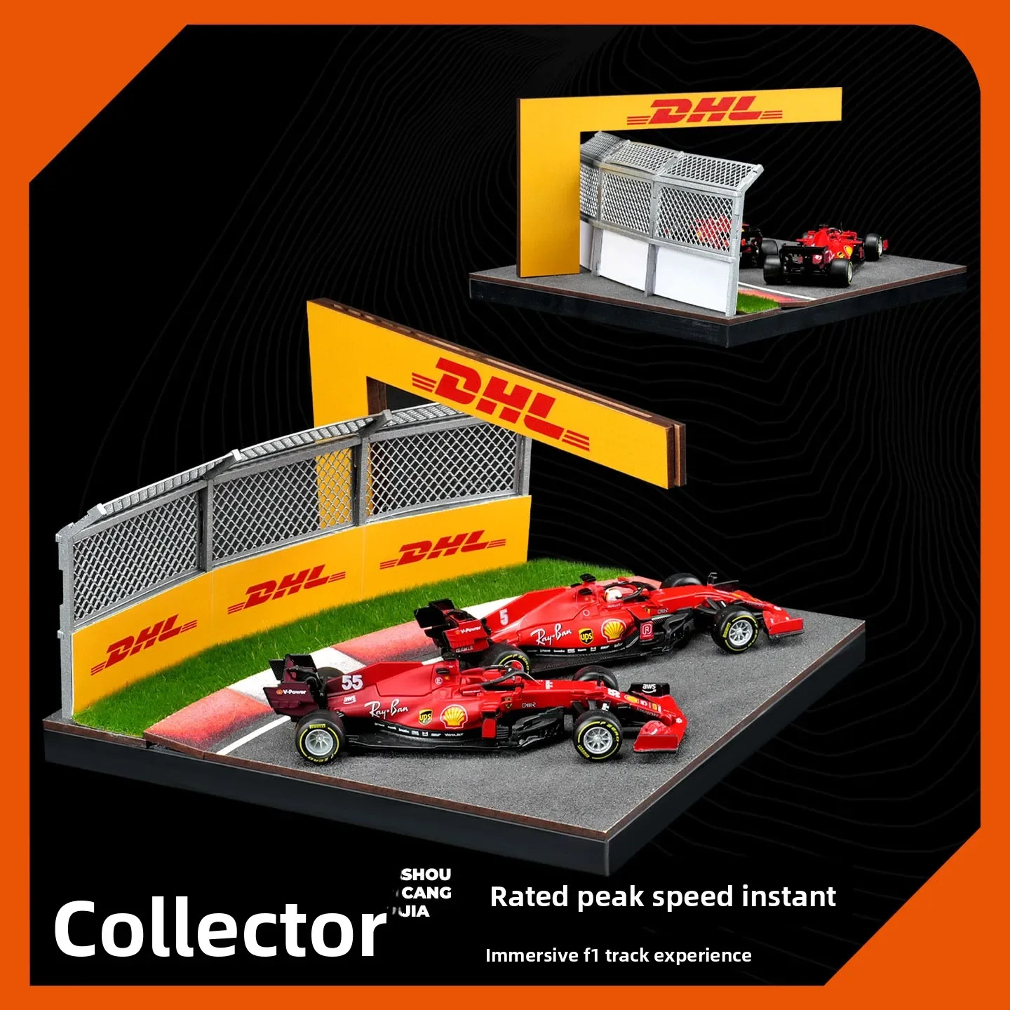 1/64 Race Track Corner Diorama,Mini Racetrack Display Platform for Die‑cast Car Model, Simulation Track Decor, Cars Not Included