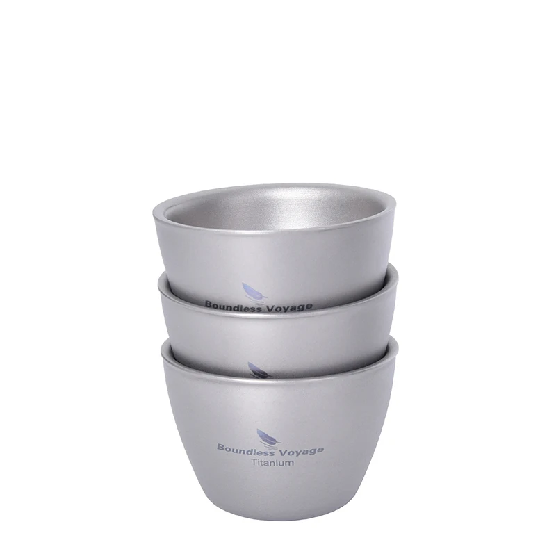 

Титановая чашка для чая, 40 мл, с двойными стенками, противоожоговая мини-чашка для вина для пеших прогулок, походов, кемпинга, посуда для домашнего офиса, посуда для напитков
