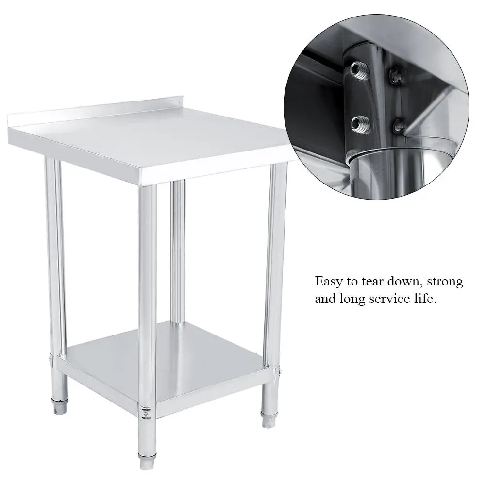 Operating Desk Double Layer Stainless Steel  Operating Table Work Station Kitchen Desk 0.6mm Stainless Steel Table