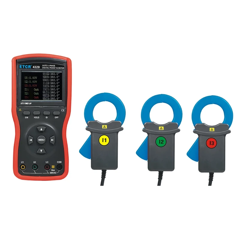 ETCR4320 Three Clamp Large Current Phase Volt Ampere Meter 600A Original Current