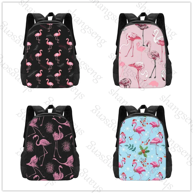 

Flamingo Pattern Large capacity printed schoolbag boys and girls backpack teenagers students leisure travel commuter backpack