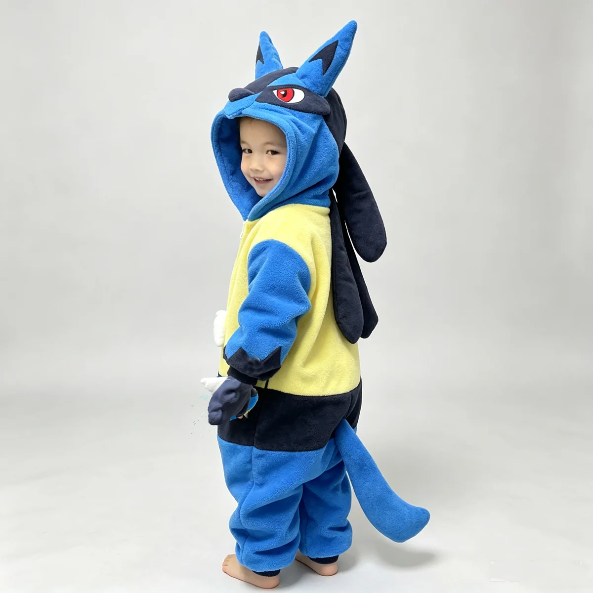 Lucario Kigurumi Kids Onesies Child One-Piece Pajamas Cartoon Cosplay Costume For Christmas Halloween Sleepwear Anime Homewear view 2