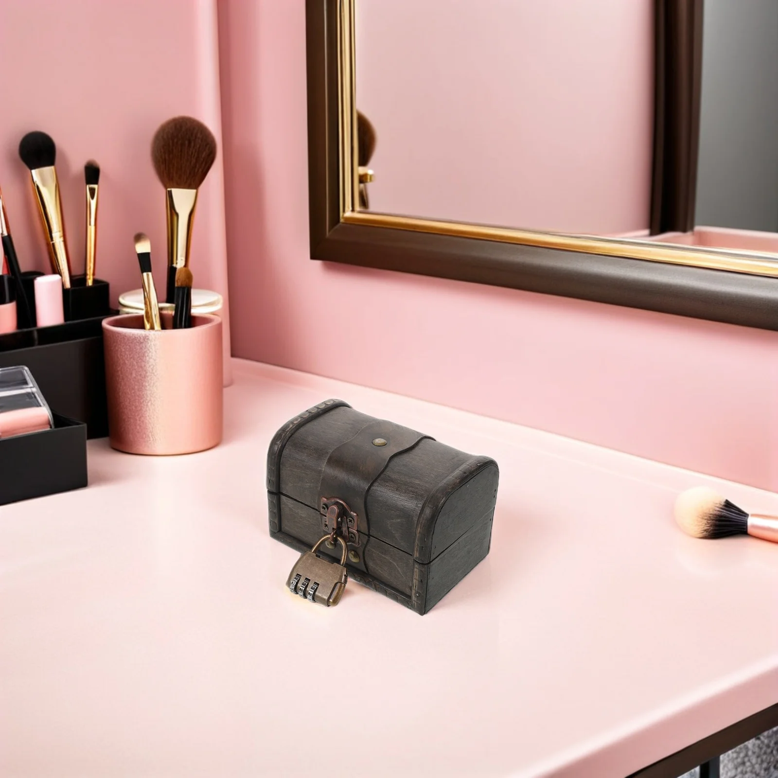 

Vintage Wooden Treasure Box With Lock Escape Room Puzzle Chest For Jewelry Storage Keepsake Decor Organizer Gift Party