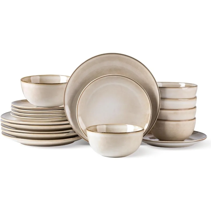 

Наборы керамической посуды на 6 18-х предметов, набор керамических тарелок и мисок с ручной росписью, устойчивый к царапинам набор посуды, посудомоечная машина и