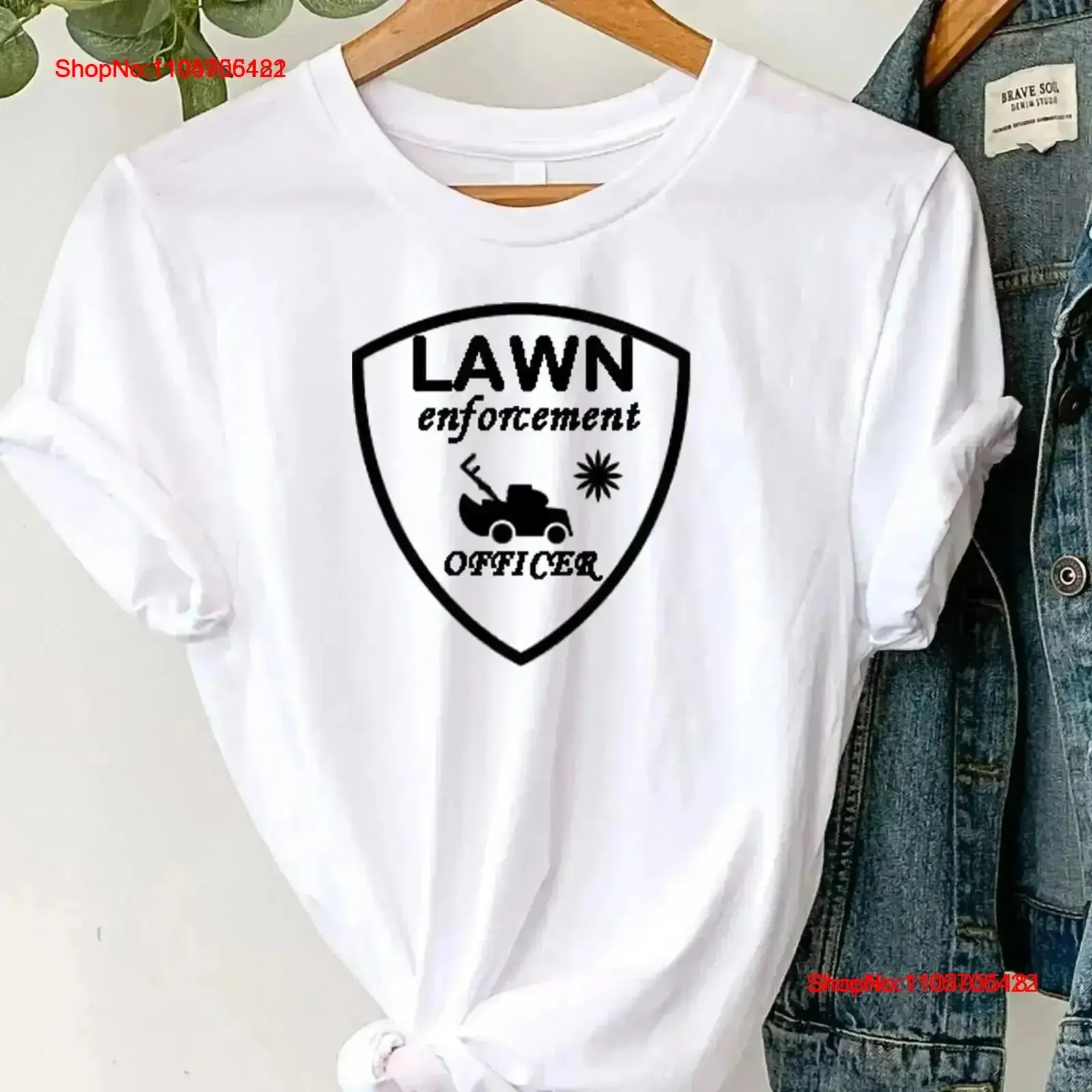 Lawn Enforcement Officer T shirt Gardening Fathers Day For Dad Funny Husband vintage Washed designer clothes Comfortable