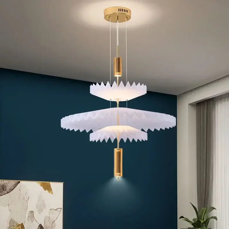 Nordic Creative Pleated LED Chandelier Modern Pendant Lamp for Kids Room Bedroom Restaurant Bar Lighting Luminaire Home Lamps
