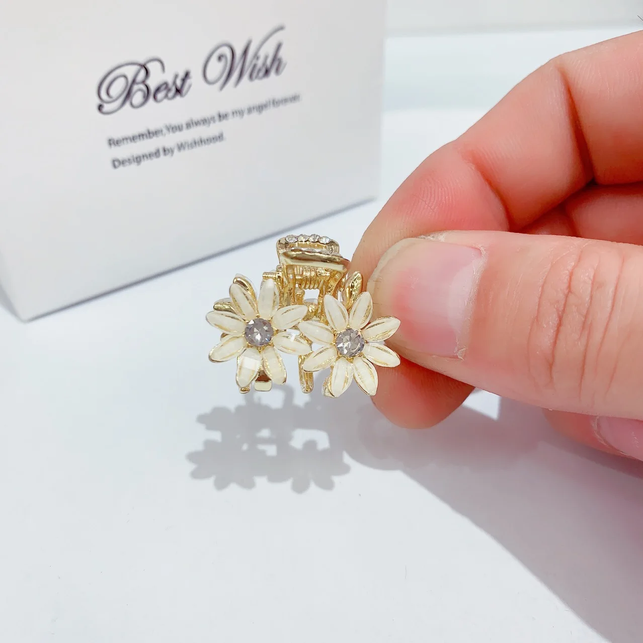 Super süße Kristall Schmetterling Mini Haarnadel Mädchen Haarschmuck Pony Clip Top Clip exquisite kleine Haarklammer – Detail 3