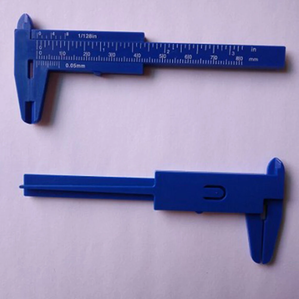 

Mini Plastic 80mm Sliding Vernier Caliper Gauge Tool for Jewelry Button Size Internal External Depth Step Vernier Caliper