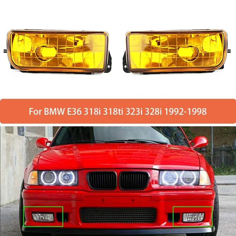 2pcs Front Bumper Fog Lamp Without Bulb For BMW E36 318i 318ti 323i 328i 1992-1998 Fog Lights Assembly 63178357389 53178357390